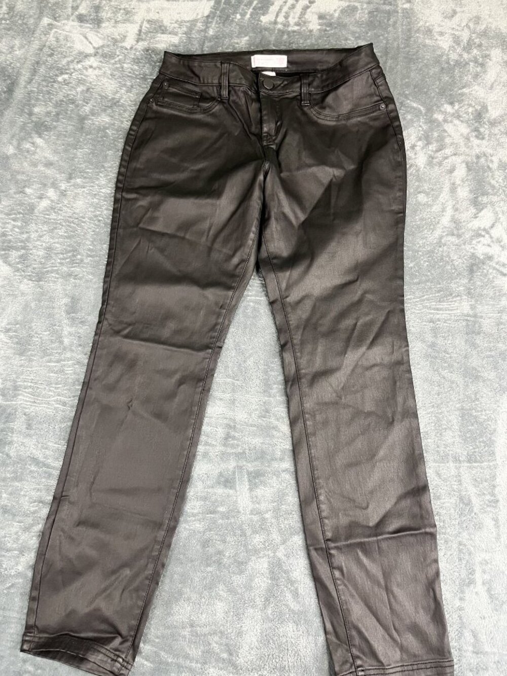 No Boundaries Womens Black Coated Skinny Pants Size 15